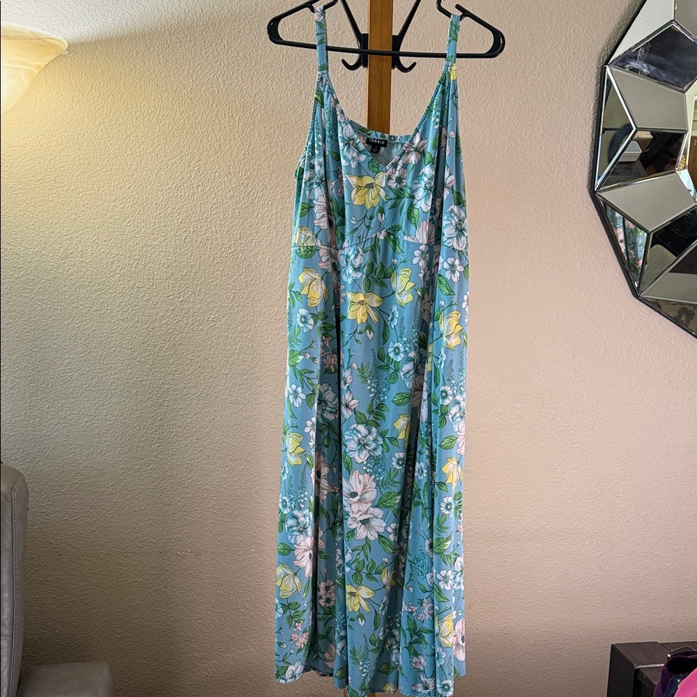 Torrid Blue Floral Midi Dress